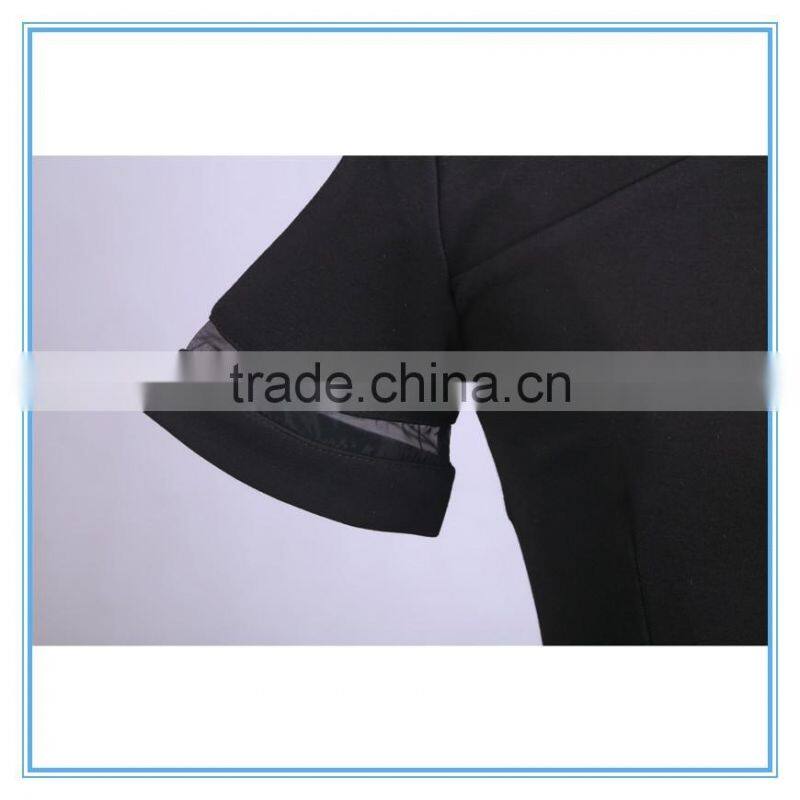 2016New Arrival Ladies Western Dress Designs Skater Short Umbrella Dress With Mesh Insert