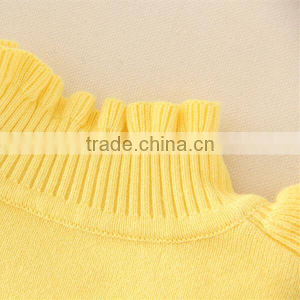 Autumn Winter Plain Hot Sales Clothes Children Cardigan Girls Pullovers Pure Yellow Sweaters For Winter