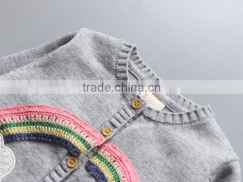 kids girls rainbow comfy 100% cotton button down cardigan sweater