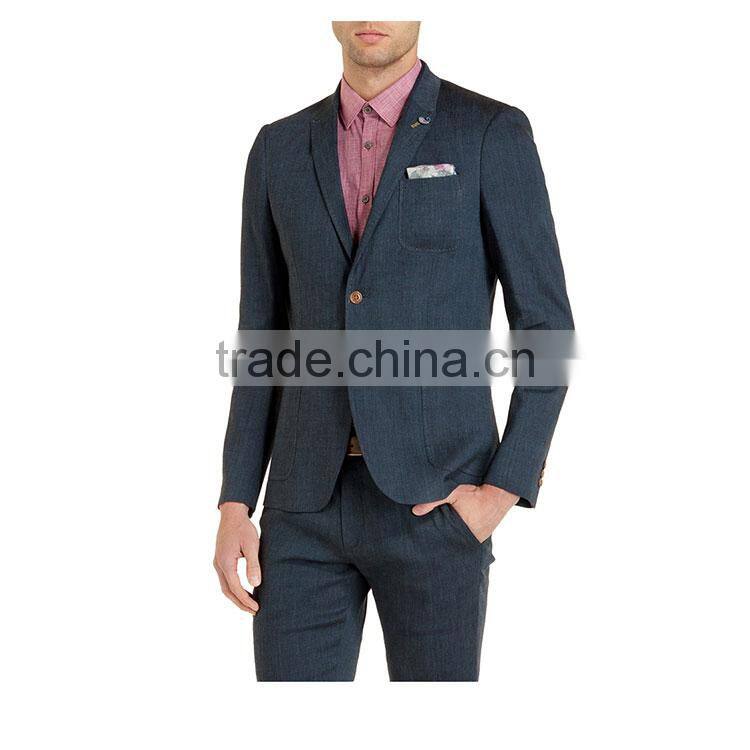 2017 Hot New Products Patch Pocket Fashion Polyester Viscose New Design Business Men Suit Custom