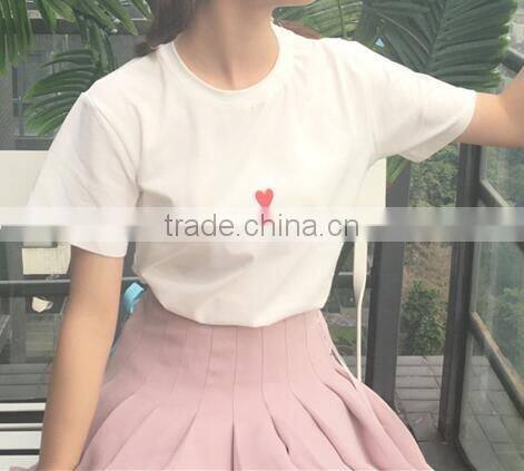 Women's blouses and lovely summer printing white shirts with short sleeves