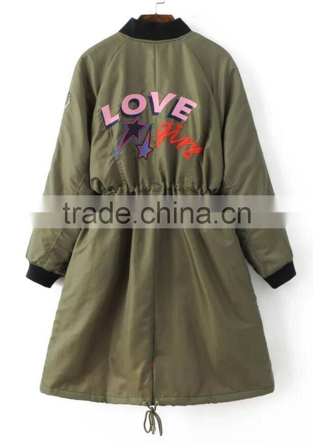 Runwaylover EY1053C army green women padded winter parka jacket parka coat