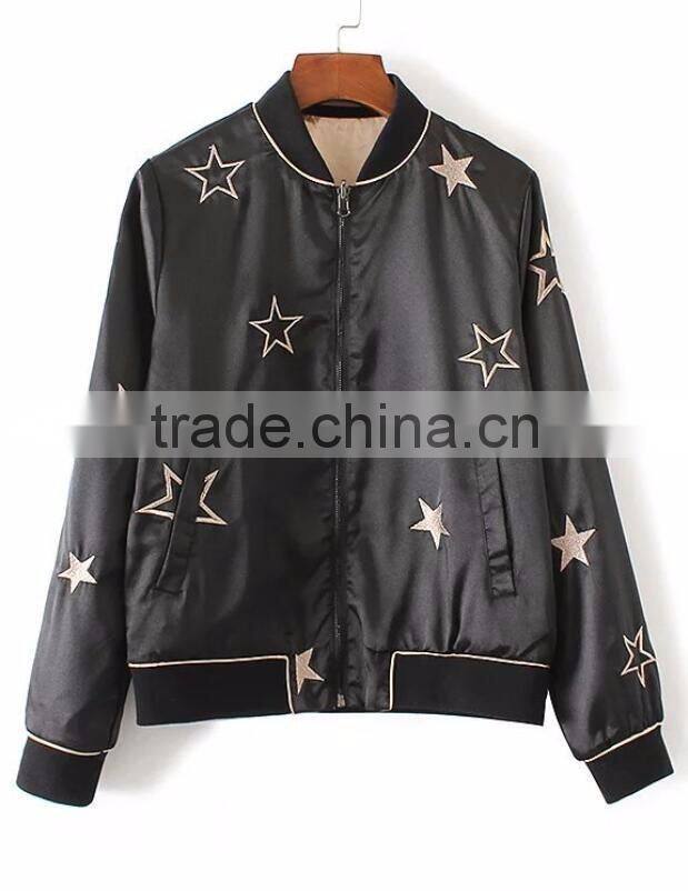 Runwaylover EY1061C New Design 2017 Ladies Spring Star Printed Jackets