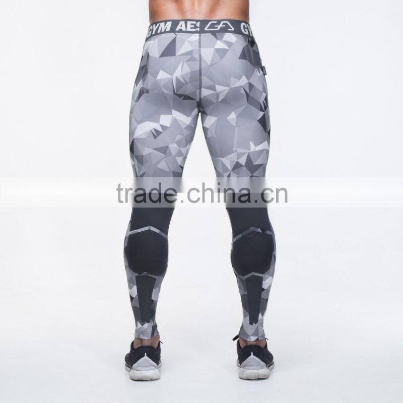 Custom yoga pants nylon sports wholesale print leggings for men