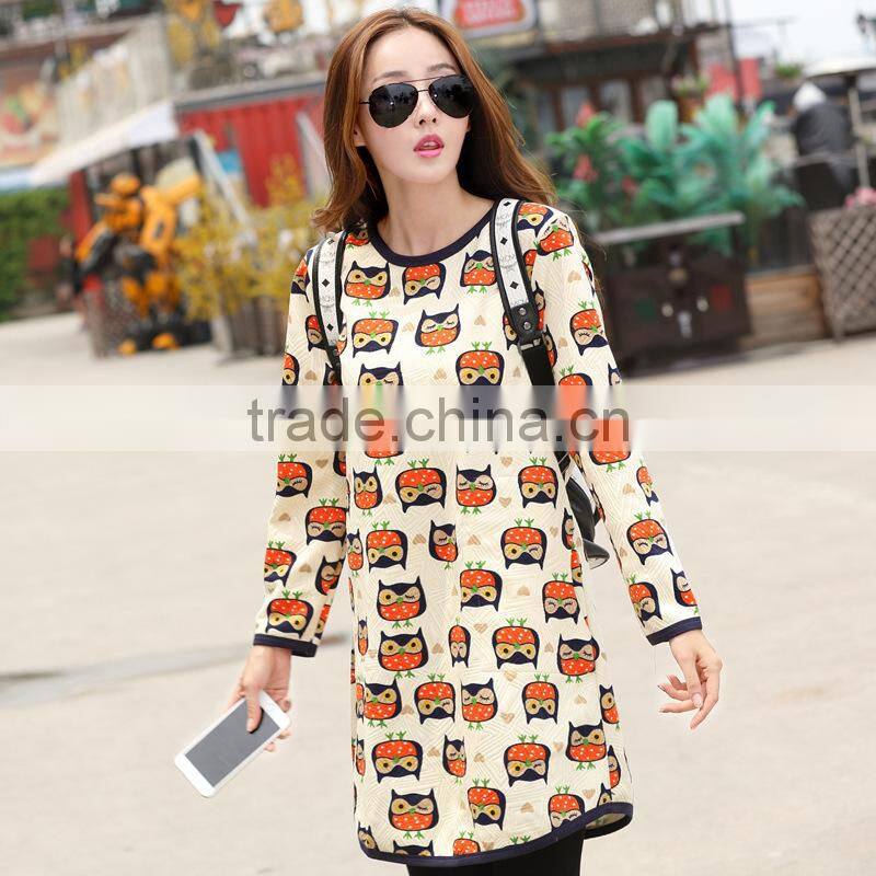 2015 new fashion autumn maternity dress, long sleeve dress, thick cotton dress