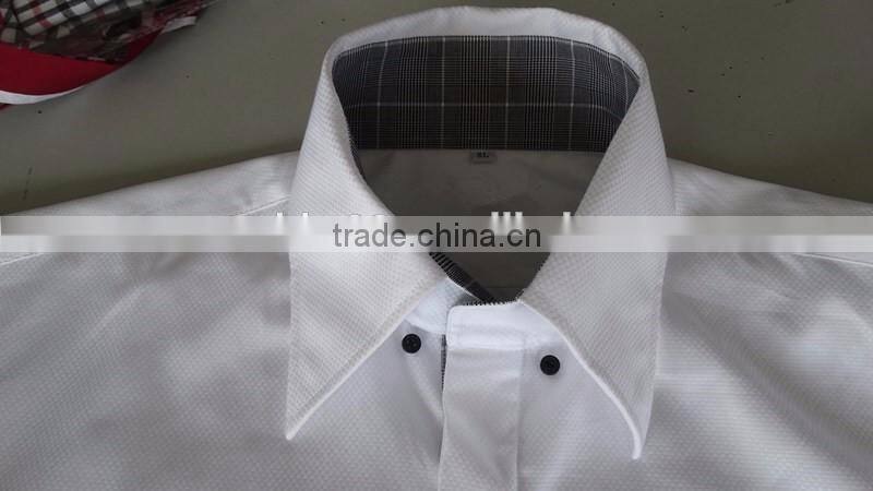 2017 new fashion contrast plain french cuff man shirt