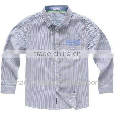 2016 left chest pocket contrast color oxford kids shirt