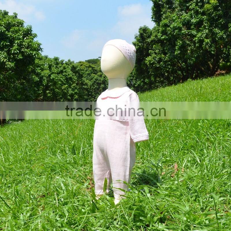 Long Sleeve Knitted Baby Girl Romper Sweater With Hat