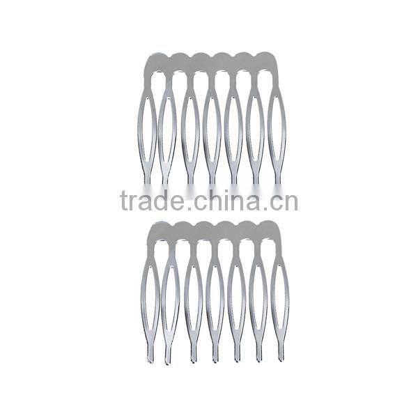 Iron Based Alloy Hair Clips Findings Rectangle Silver Tone 39mm x 37mm