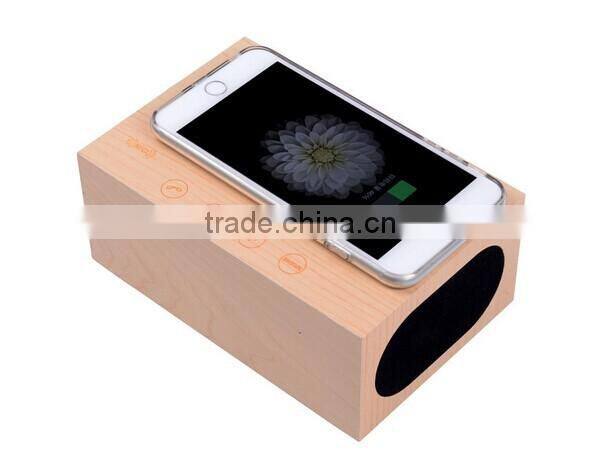 Portable Speaker Bluetooth USB4.0 Dual USB NFC Wooden Bluetooth Speaker Wriess charging Bluetooth Speaker