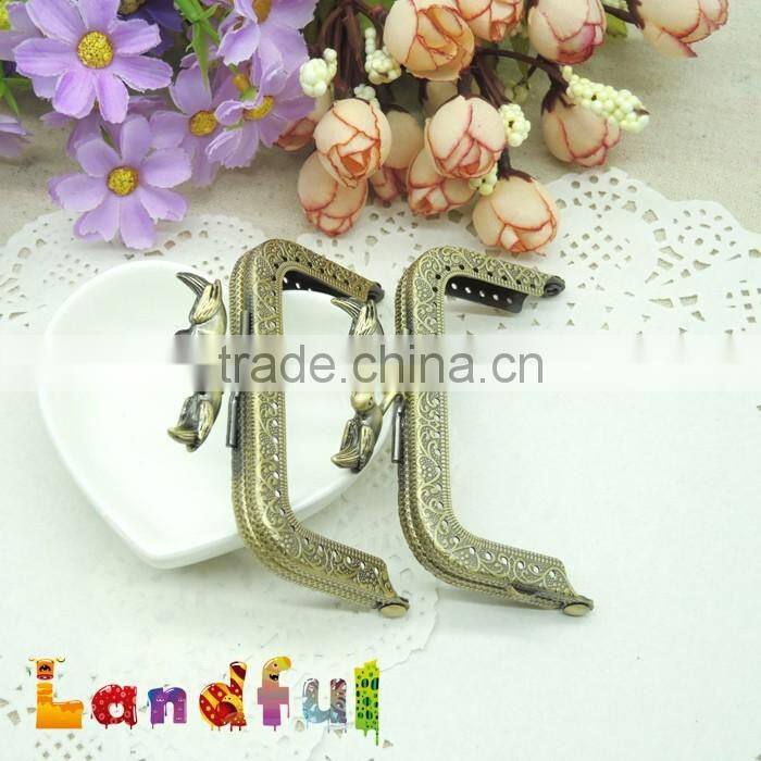 85mm 3.35inch Antique Brass Two Birds Kiss Lock Metal Handbag Purse Frame