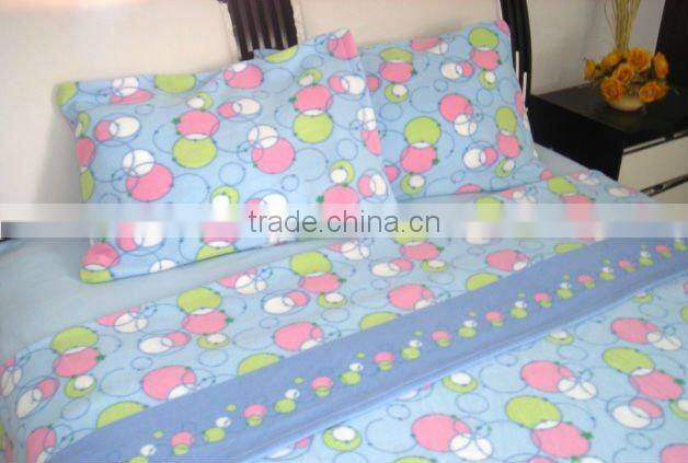 100 pct polyester knitted polar fleece bed sheet sets