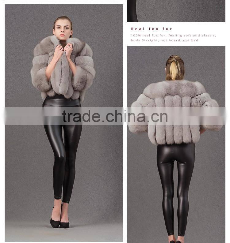 Good soft colorful vest sleeveless fox fur coat winter woman clothes