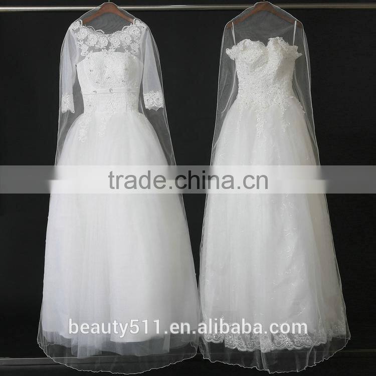 Long luxuriant wedding dress cover garment bag wholesale WB03