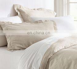 Best selling pure linen bedding sheet set/duvet cover set with stone washing with ties closure