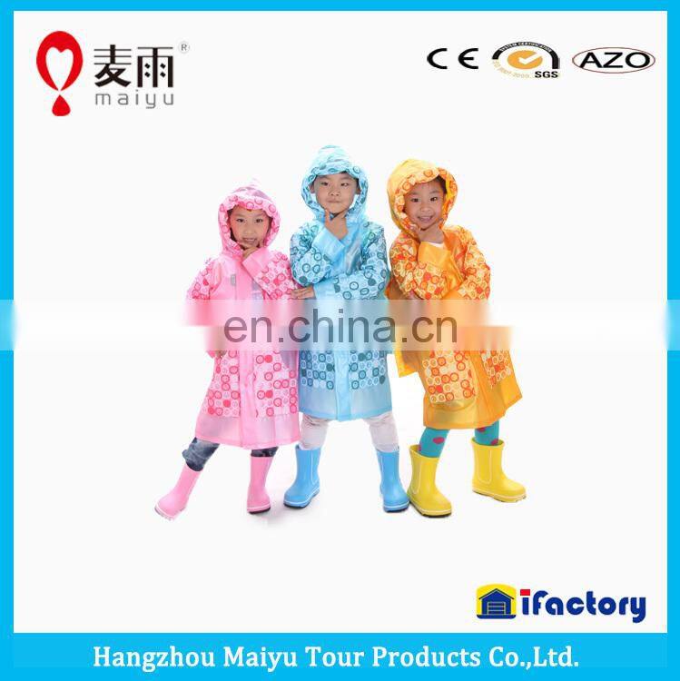 Maiyu 100% waterproof kids raincape cute with hood