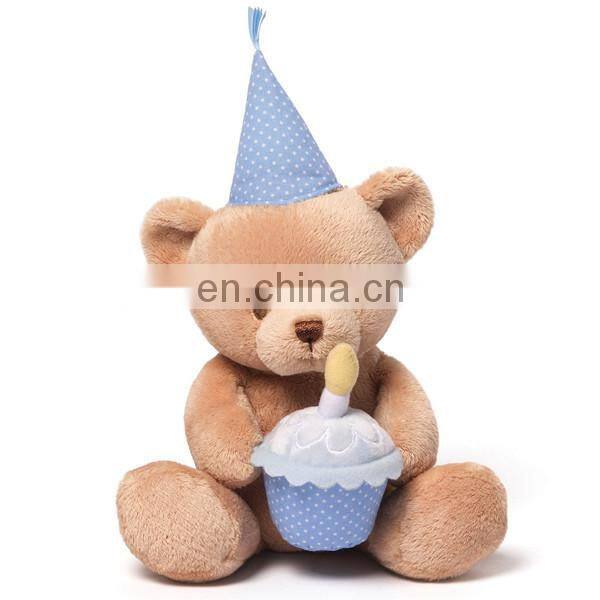 Beautiful Kids Happy Birthday LED Night Light Stuffed Soft Plush Toy Custom Teddy Bear