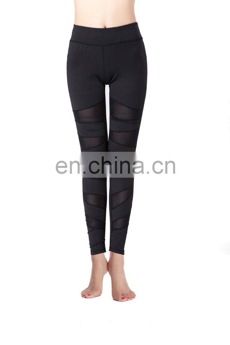 2016 mesh women blank yoga pants dry fit fitness clothing guangzhou oem factory