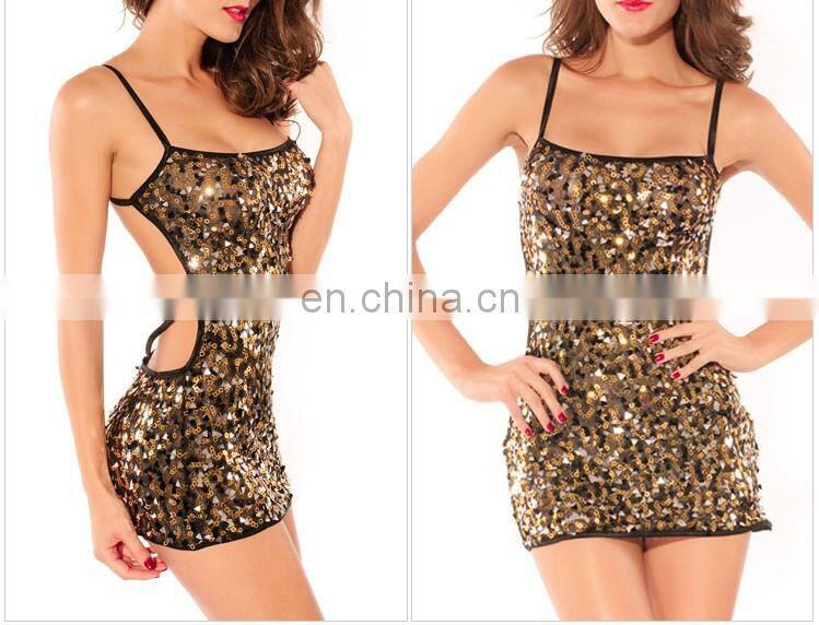 sexy women sequin evening dress,sequin gold dress