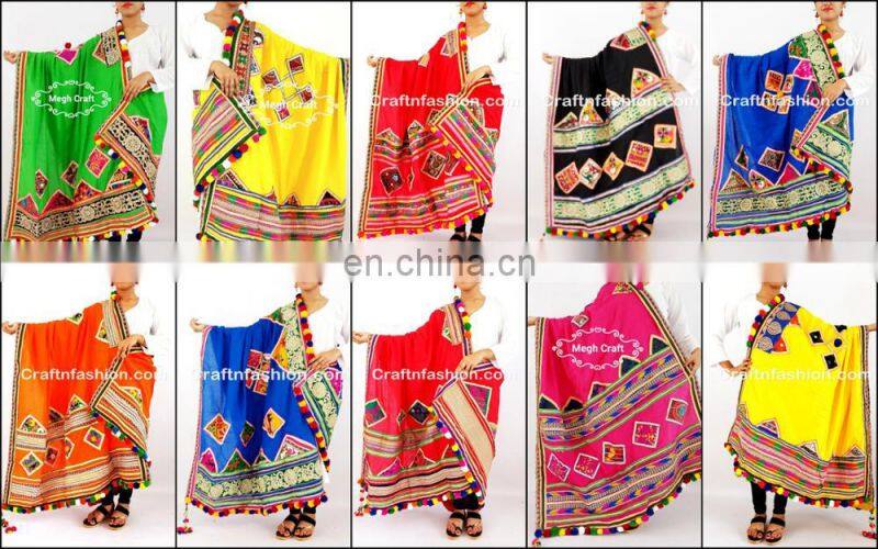 Indian Designer Dupatta- Indian Fushion wear Cotton Dupatta- Designer Handmade Embroidery Dupatta- Handmade Embroidered Dupatta