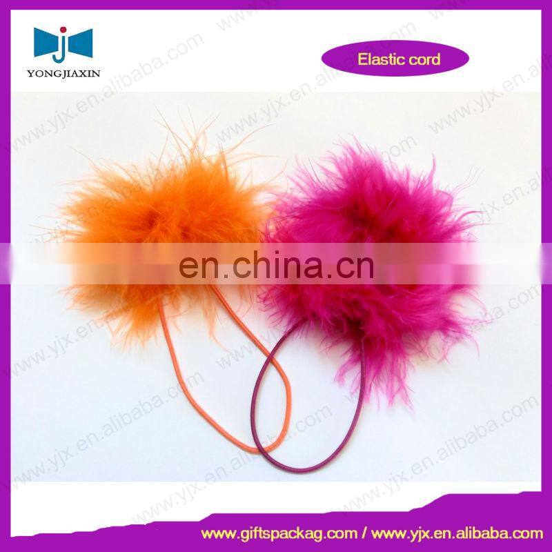 Pre-tie elastic hair stretch loop with feather