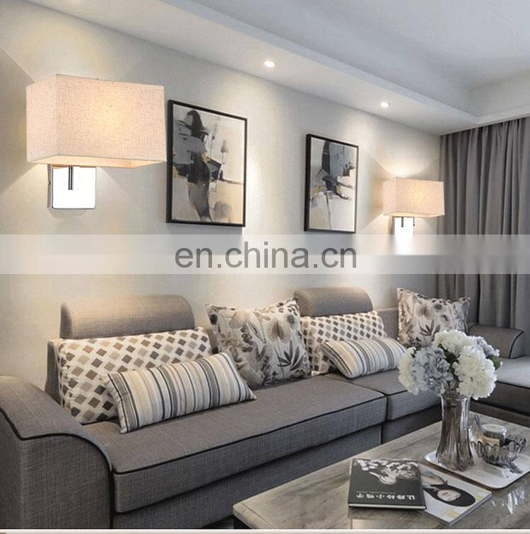 New living room wall lamp creative led bedside wall lamp Chinese style simple   cloth hotel lamp