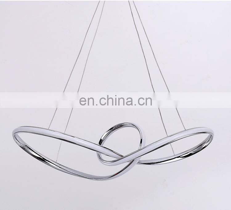 Simple silver dining chandelier custom chrome glossy decorative pendant light