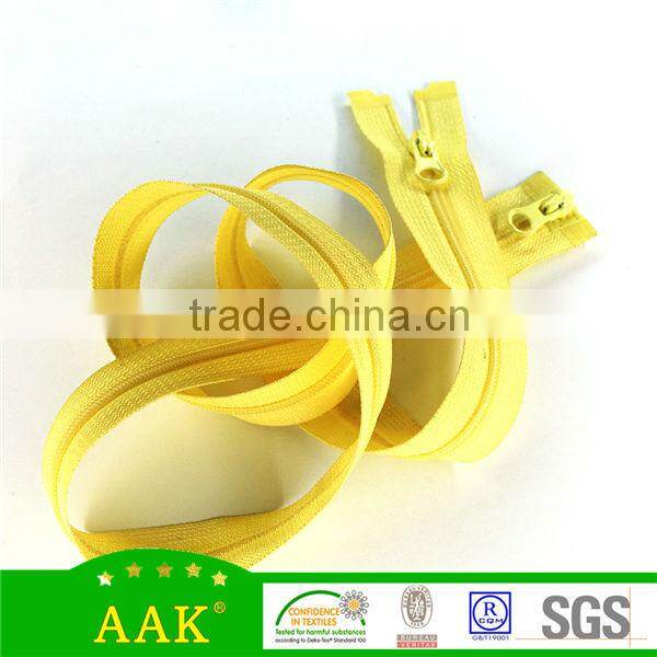AAK ZIPPER #3Nylon woven coil two ways open end zipper separating zipper