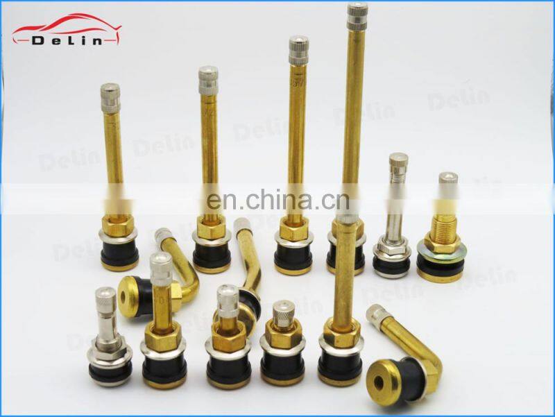 DeLin truck single bend tyre valve tractor brass factory seal clamp-in tyre valve V3-20-1HX