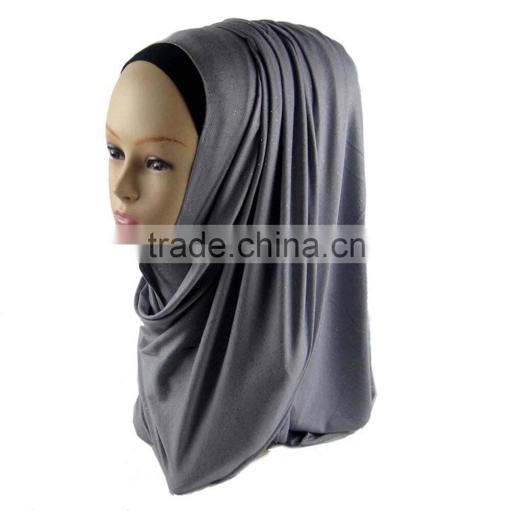S178 new style shimmer little sequin jersey HIJAB women's rectangle muslim scarf