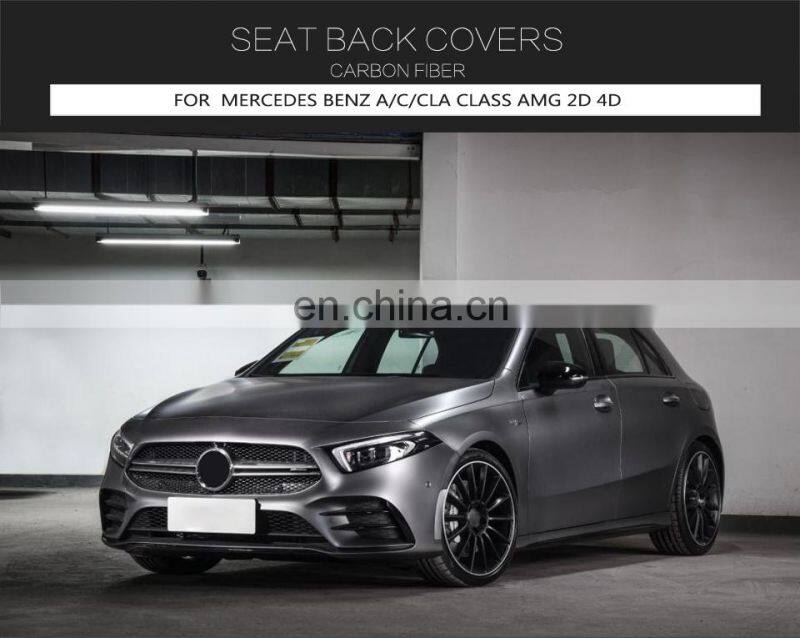 Dry Carbon Fiber W205 C63 Seat Back Covers for Mercedes Benz AMG A45 CLA45 GLA45 AMG GT 2014-2021