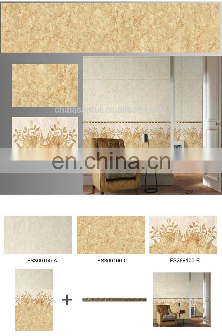 Polished gold ceramic tile border 40x250mm