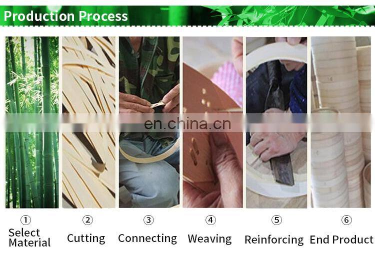 High Quality 10 Inch Bamboo Steamer with Steel Rings for Cooking steamer basket