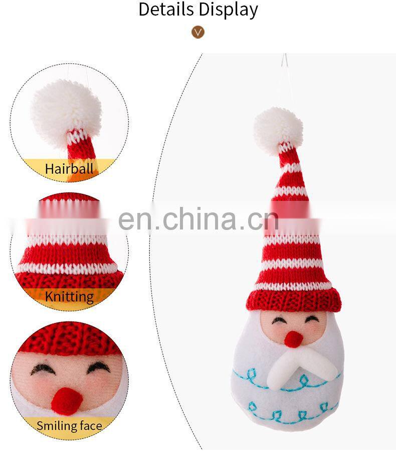 Christmas Tree Decoration Knitted Hat Faceless Forest Santa Doll Pendant Xmas Gift Navidad 2023 Christmas Decoration for Home