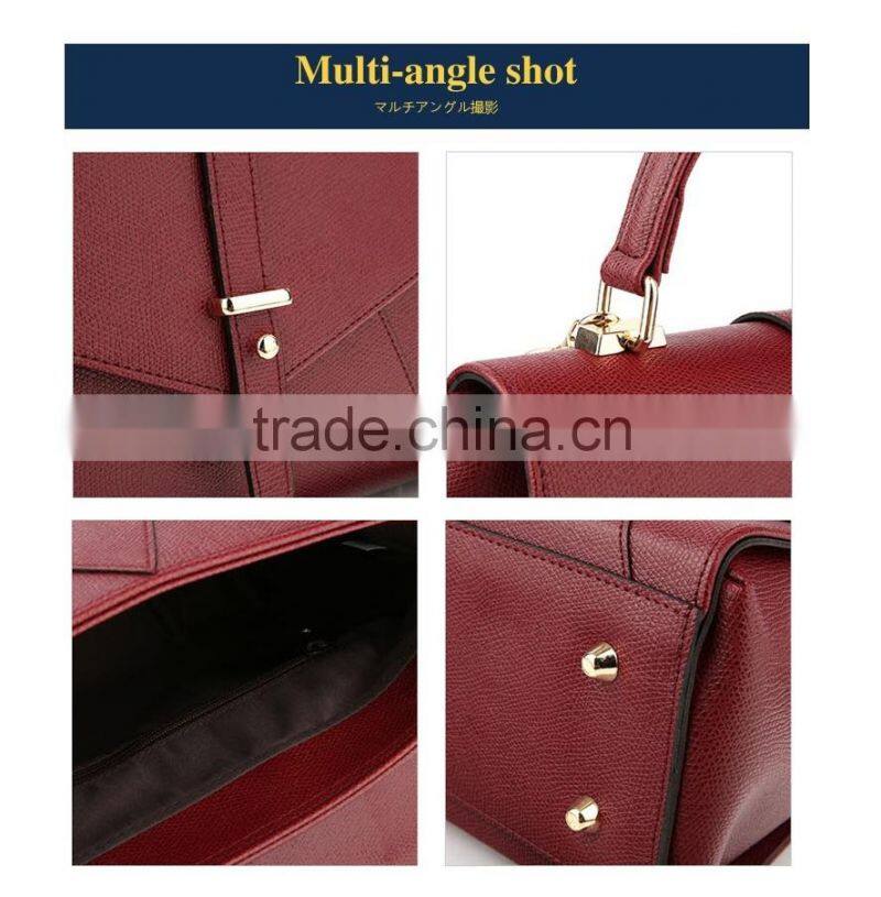 2016 high quality PU lady leather handbag shoulder bag
