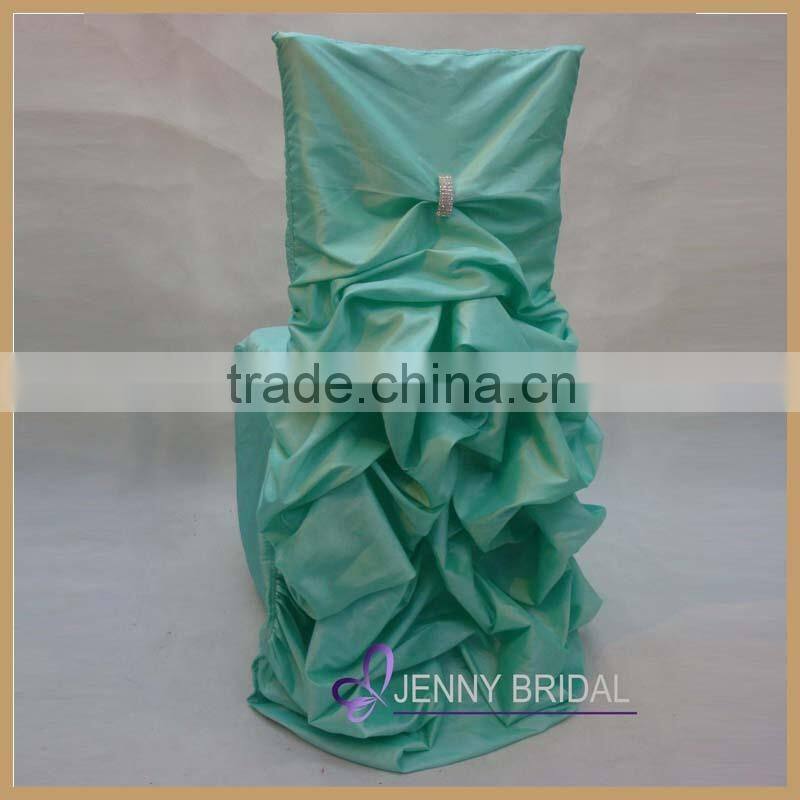 C001Q Jenny bridal bulk cheap satin/taffeta ruched banquet chair cover,chair seat cover