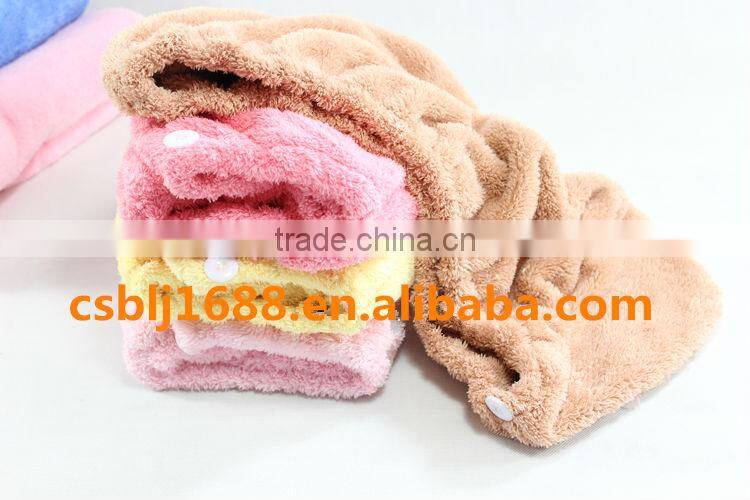 Microfiber Coral Fleece Super Soft Shower Cap Hotel Shower Cap