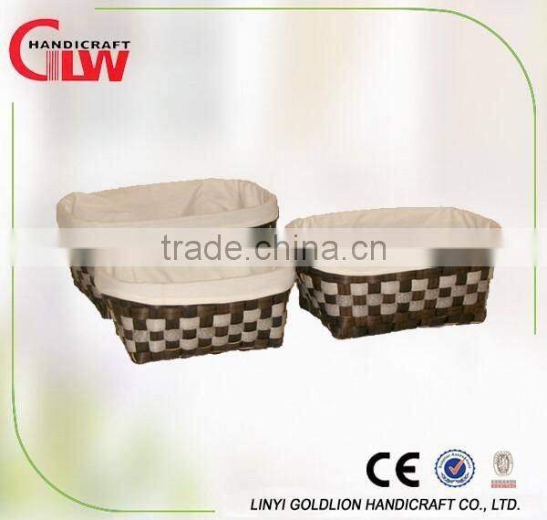 Set of 3 traditional hand woven basket with liner