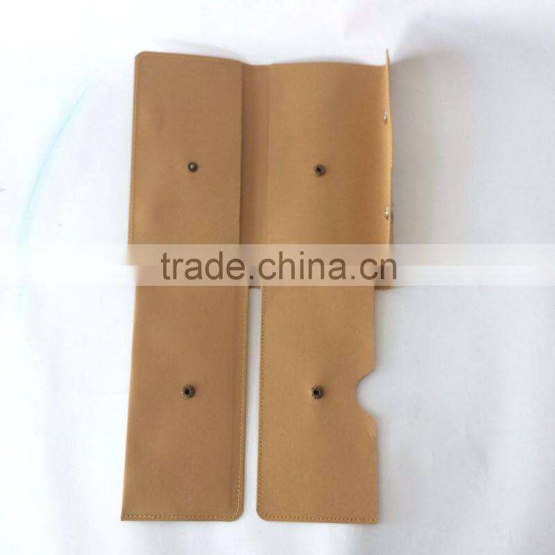 2016 fashion brown kraft paper bag metal button long wallet