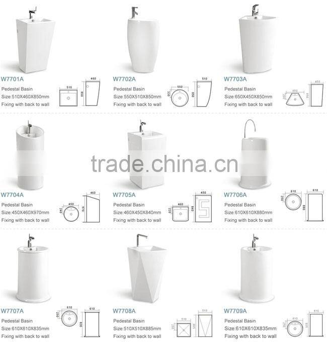 One piece floor standing hotel ceramic brand new first rank basin