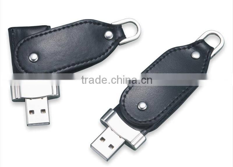 USB 2.0 Driver Luxury 16GB Black Leather USB Flash Drive