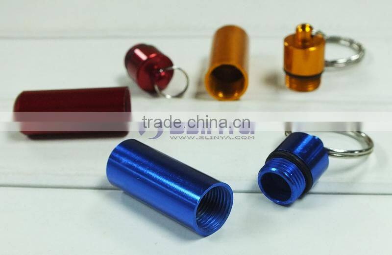 52mm Long 14mm Wide Golden/green/silver Mini Waterproof Portable Pill Bottle