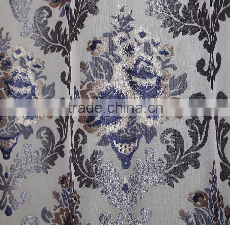 The simplicity of modern printing jacquard velvet curtain Mayang ion