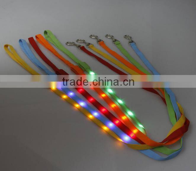 Pet Product Manufacturer Lighted Flashing 6 Led Pet Dog Safety Leash With Reflective Tape