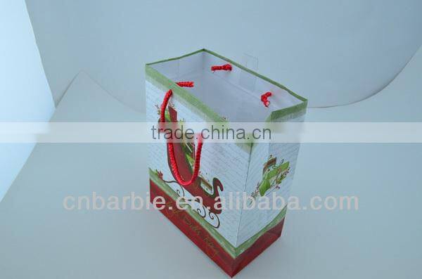 wholesale recyclable Promotion gift paper bags with handle
