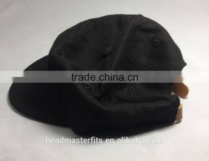 Unstructured Cap Wool Unstructured Snapback Hat Custom 6 Panels Soft Woolen Snapback Cap