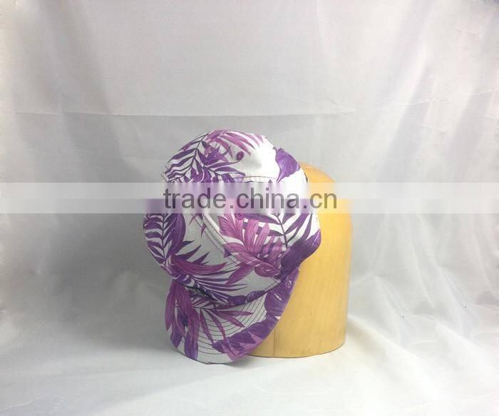 Custom flower disty floral printing 5 panel hat snapback caps and hats