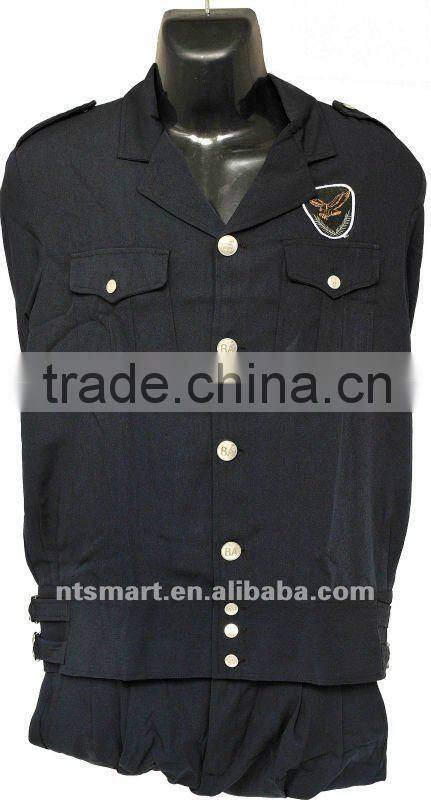 men's navy blue cool public security uniform for guard