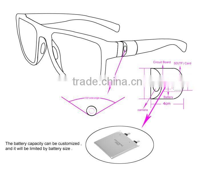 Out activity hd wireless glasses/sunglasses camera