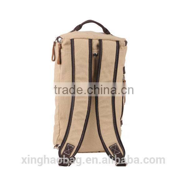 2014 hot selling canvas and leather backpacks, canvas backpack wholesale